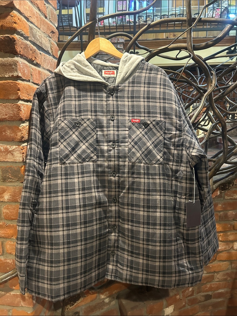 NWT Men’s Wrangler Flannel Hoodie Jacket XL